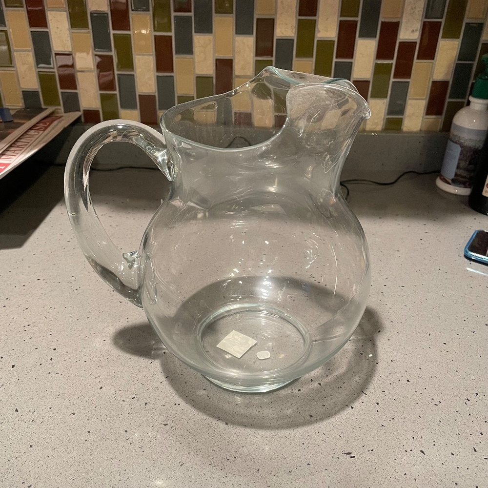 Never used Crisa glass pitcher